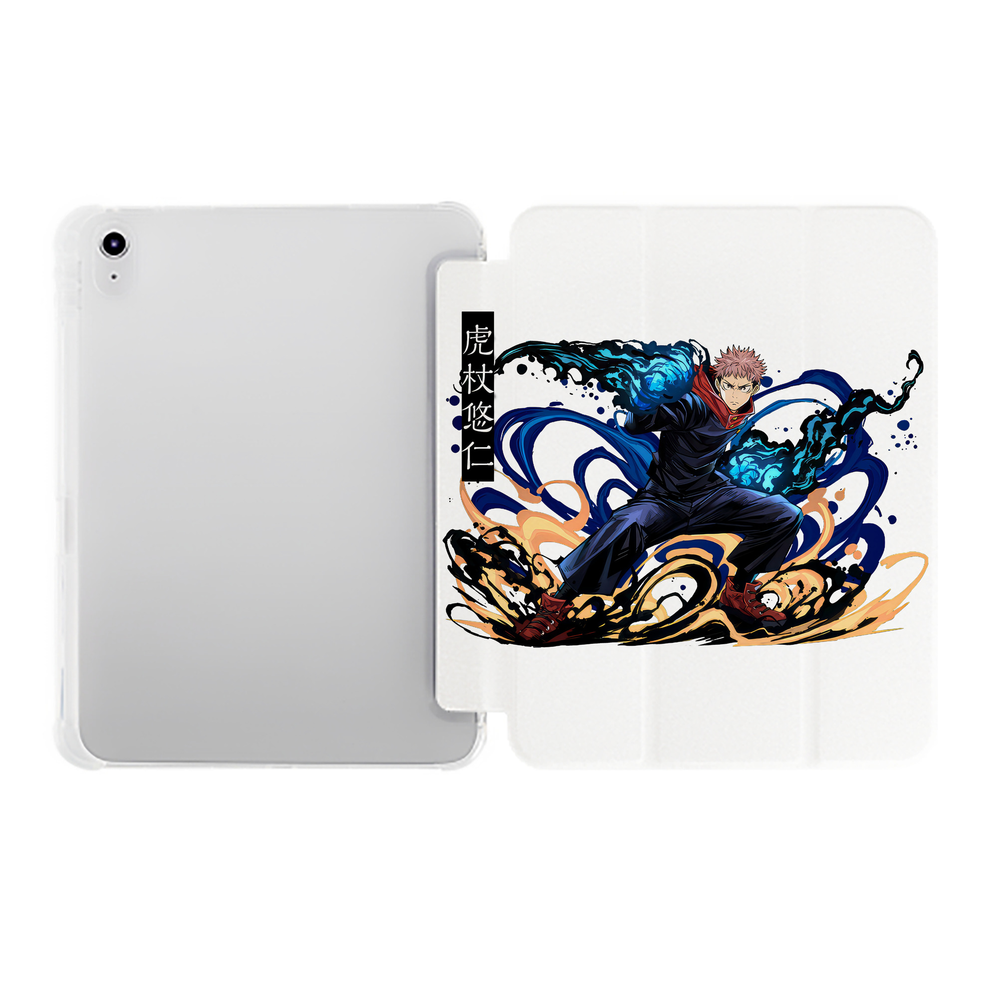 （画像用） 呪術廻戦 Jujutsu Kaisen IPad ケース ペン収納付き 三つ折りスタンド PUレザー×シリコン 対応機種9.5/10.5/10.9インチ
